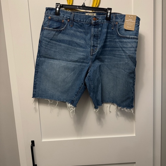 Madewell Distressed Blue Jean Shorts - Picture 2 of 8